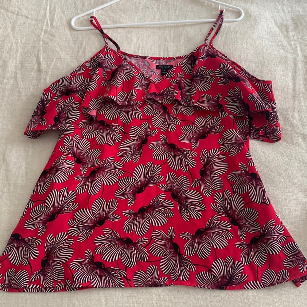 Ann Taylor dress top. More of a rich pink than a red